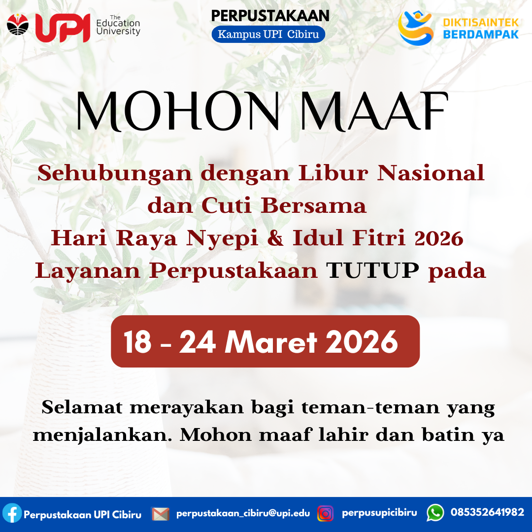 Layanan Perpustakaan Tutup dalam Rangka Libur Nasional & Cuti Bersama Hari Raya Nyepi & Idul Fitri 2026