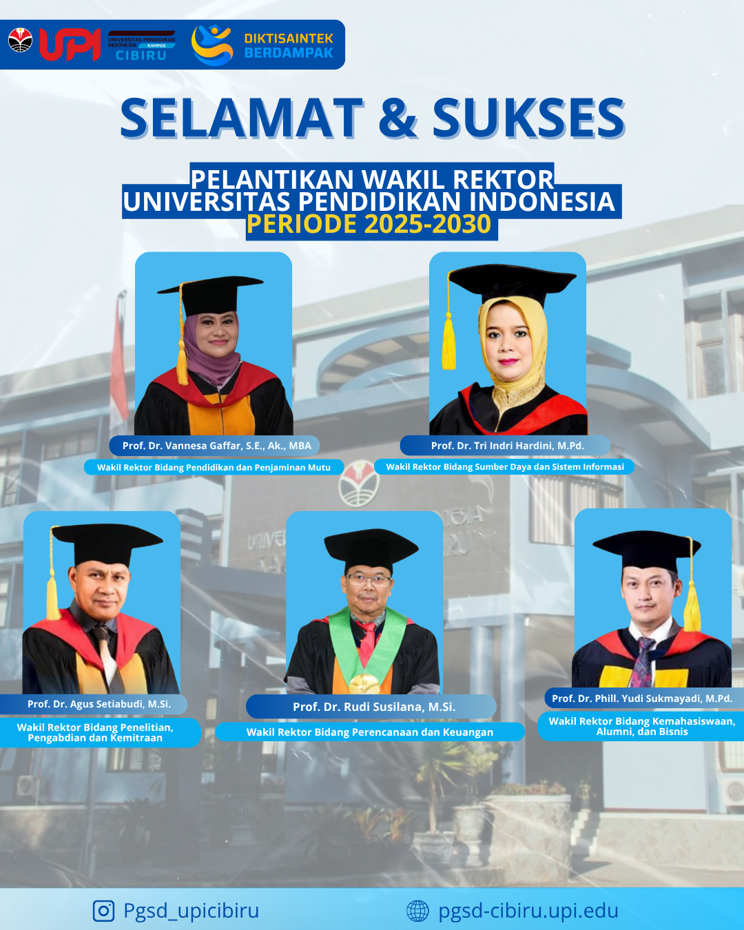 Prodi PGSD Kampus UPI di Cibiru Mengucapkan Selamat kepada Para Wakil ...