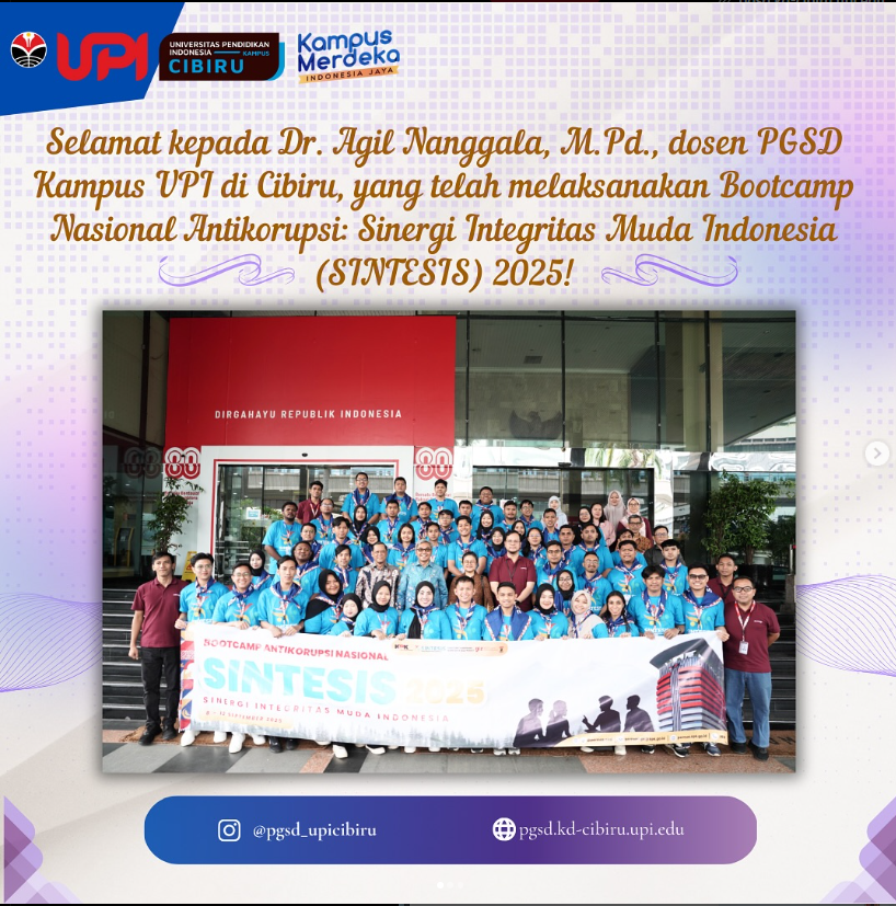 Dosen PGSD UPI Cibiru Ikuti Bootcamp Nasional Antikorupsi SINTESIS 2025