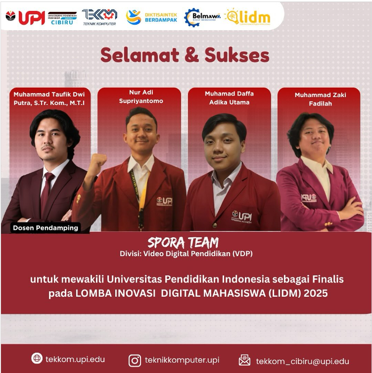 Selamat kepada SPORA Team! Mahasiswa Teknik Komputer UPI Cibiru Lolos ...
